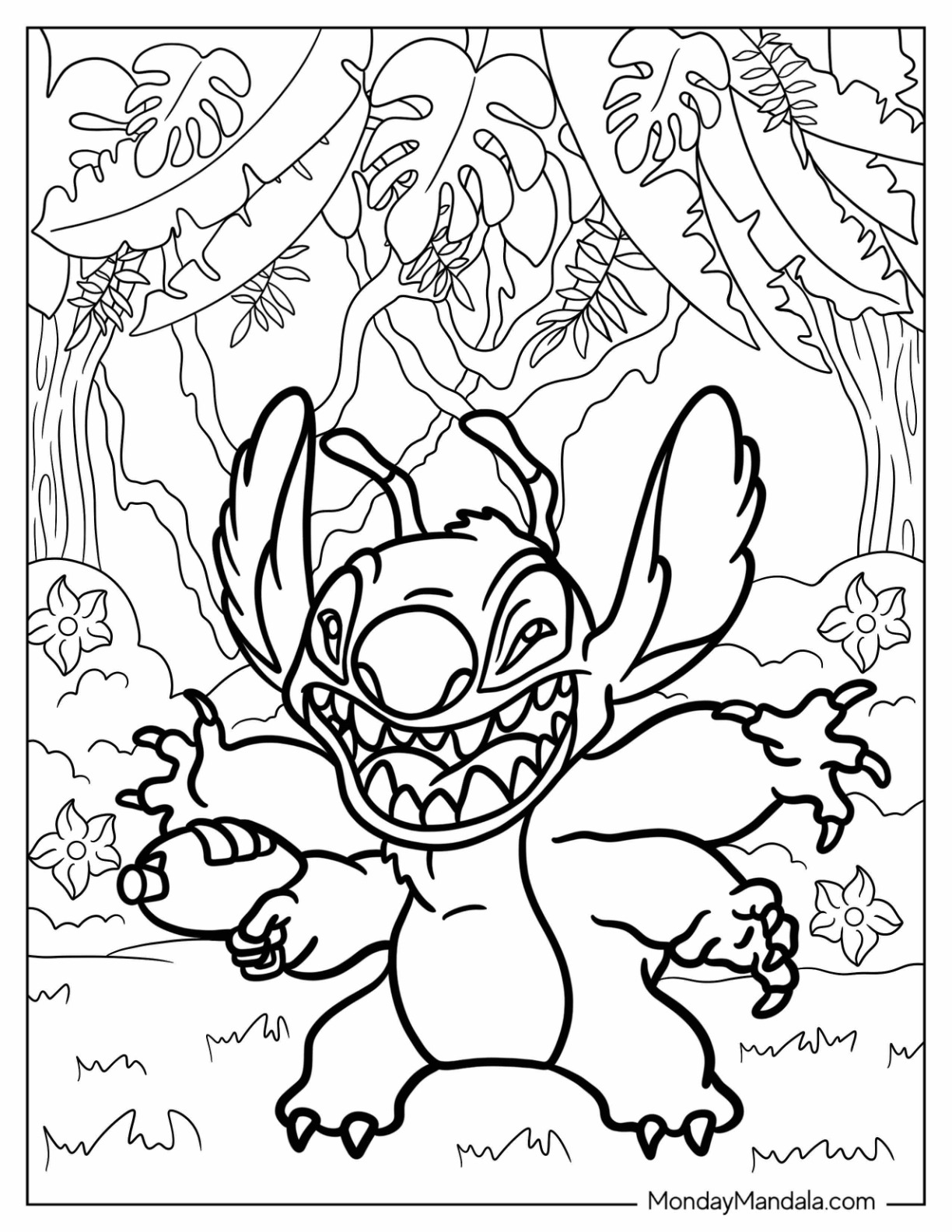 Lilo & Stitch Coloring Page Of Angry Leroy Holding Plasma Blaster