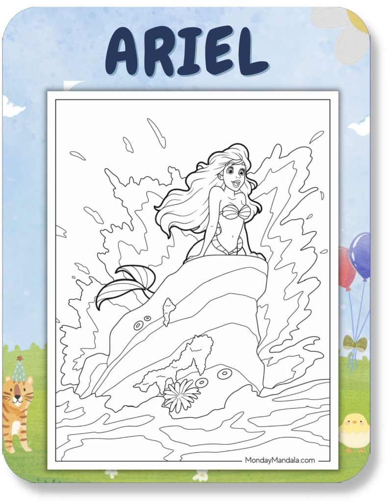Ariel Coloring Pages For Kids