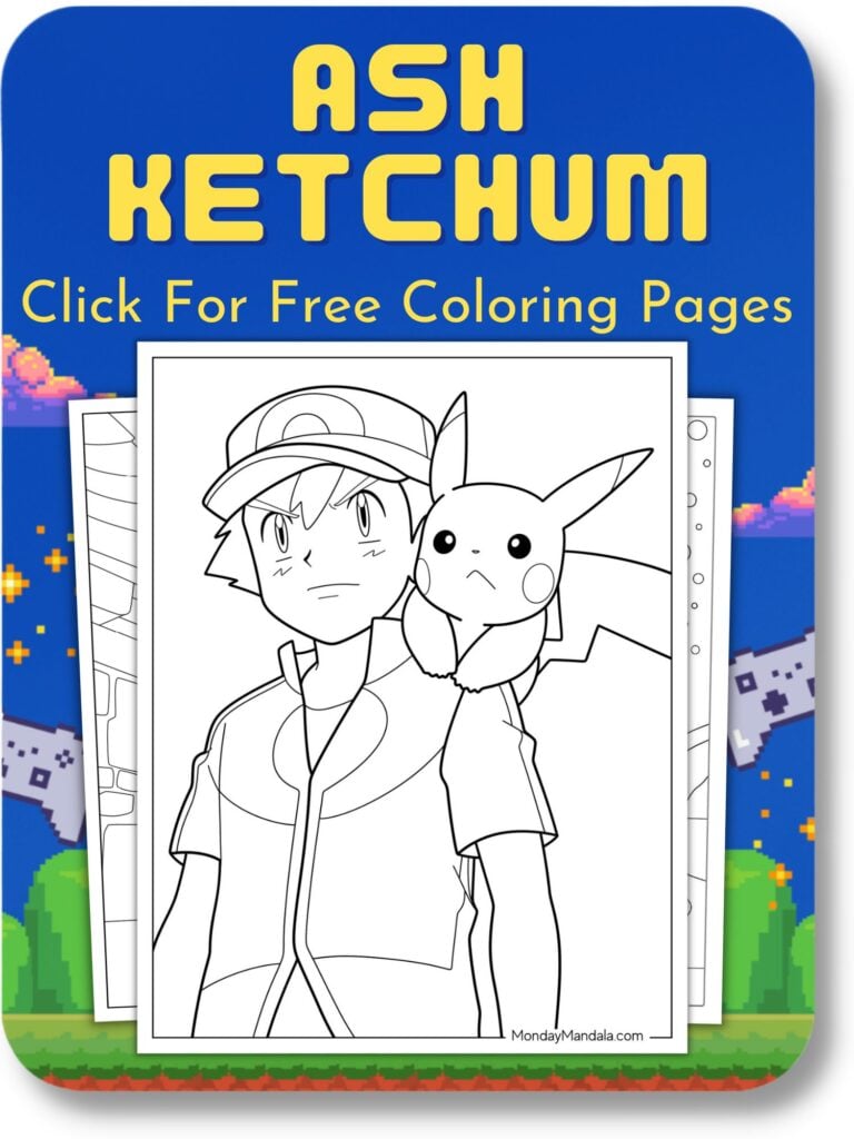 Ash Ketchum Coloring Pages For Video Game