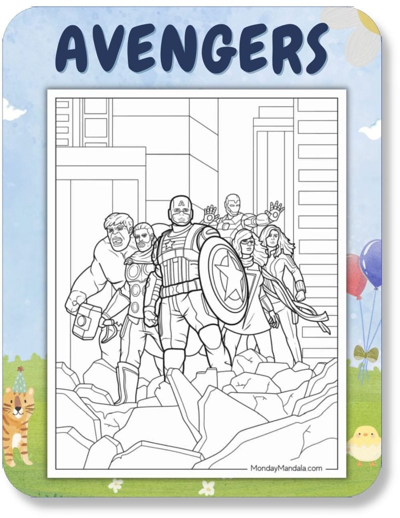 Avengers Coloring Pages For Kids v2