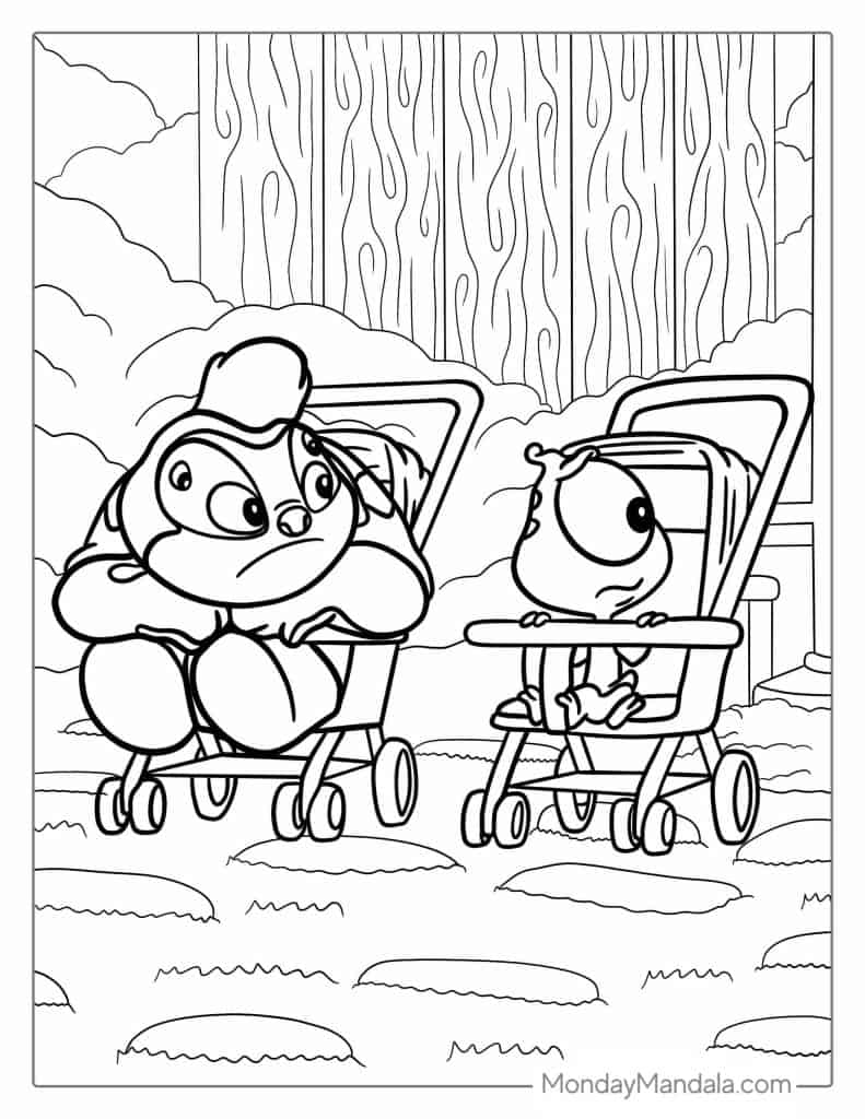 Baby Pleakley And Jumba Jookiba In Prams To Color