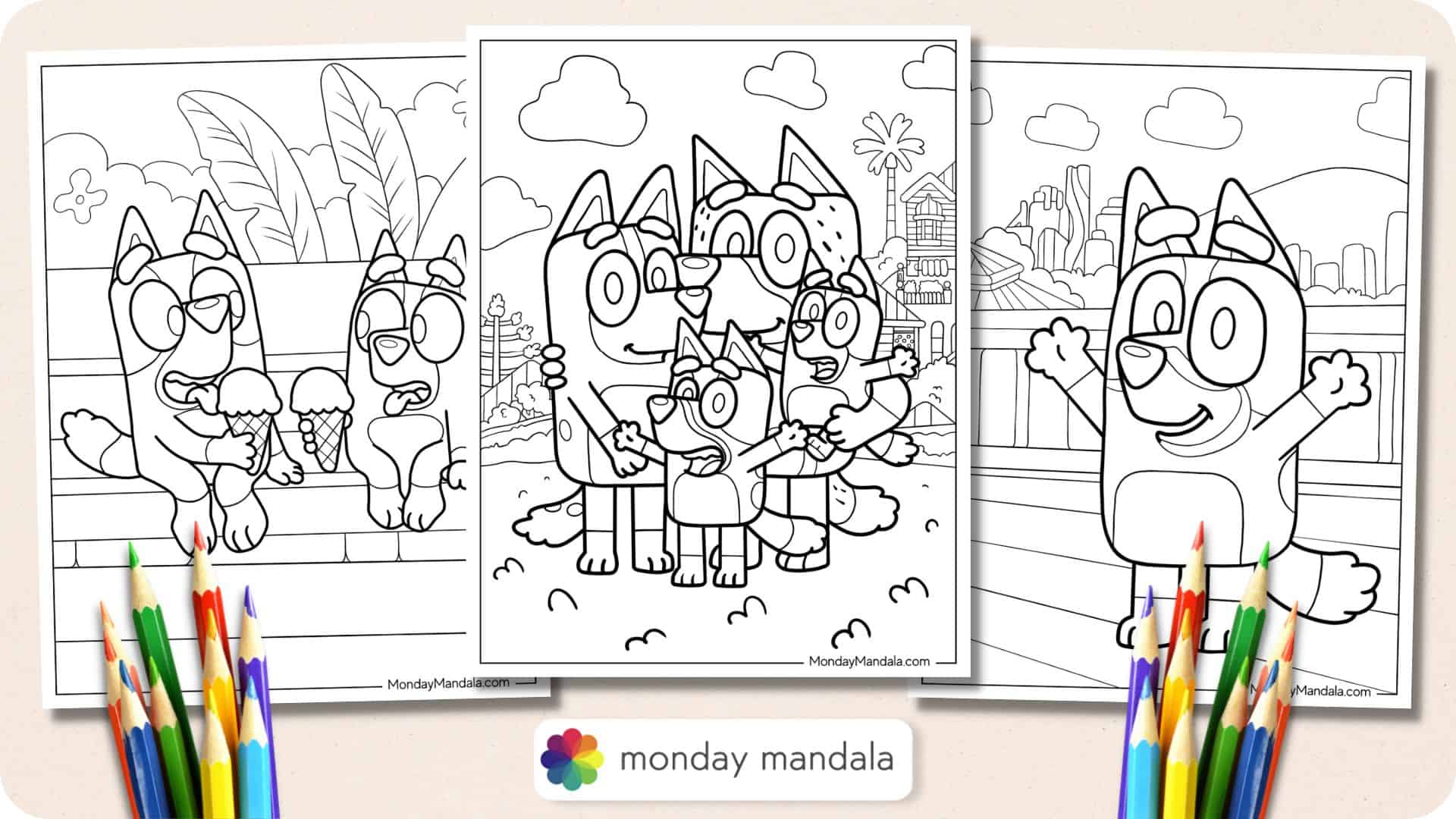Bluey Coloring Pages Featured Image