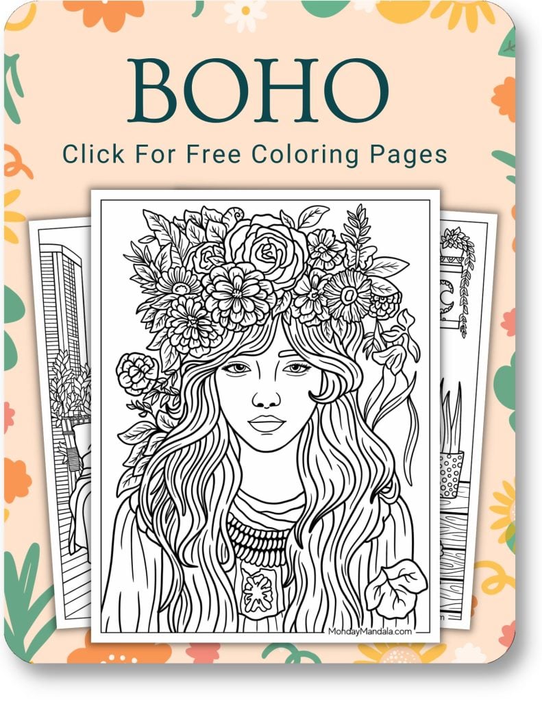 Boho Coloring Pages For Adults