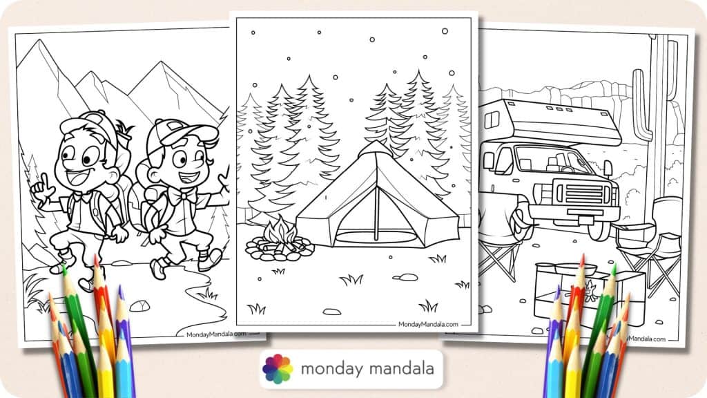 Camping Coloring Pages Featured Image