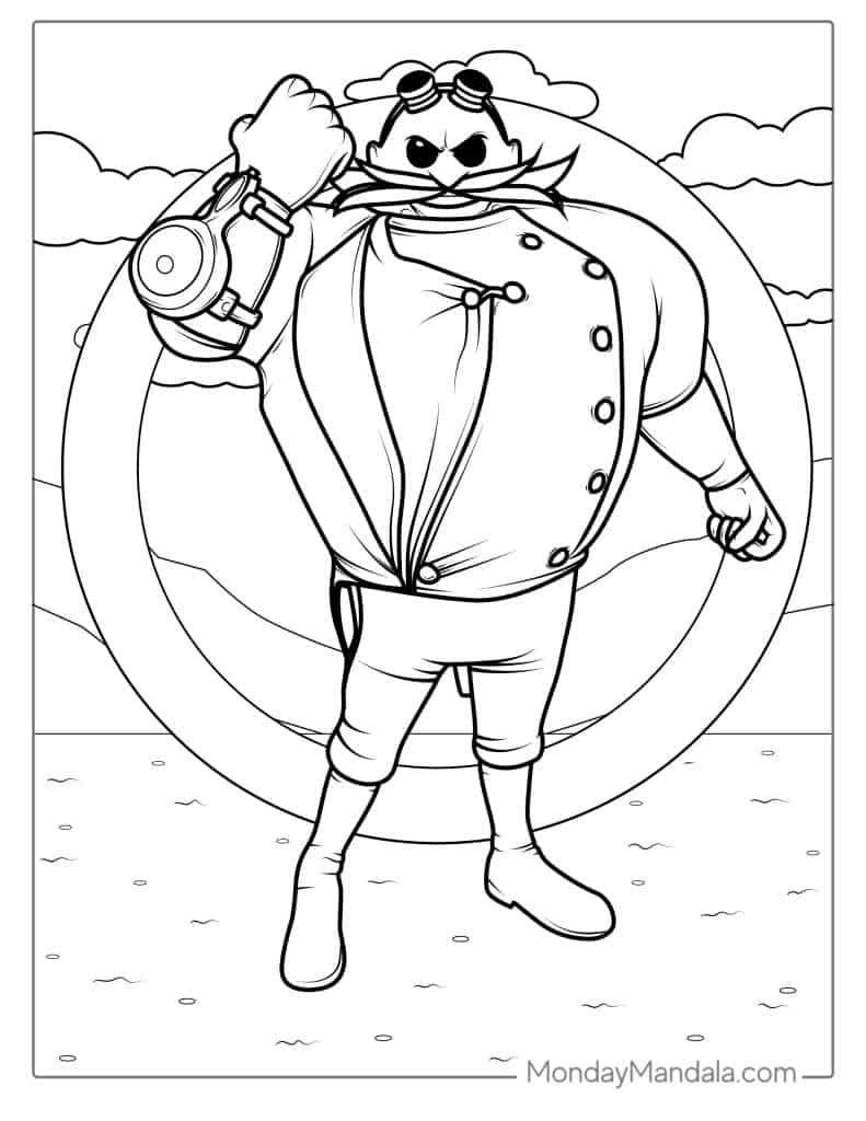 Coloring Page Of Doctor Eggman villain