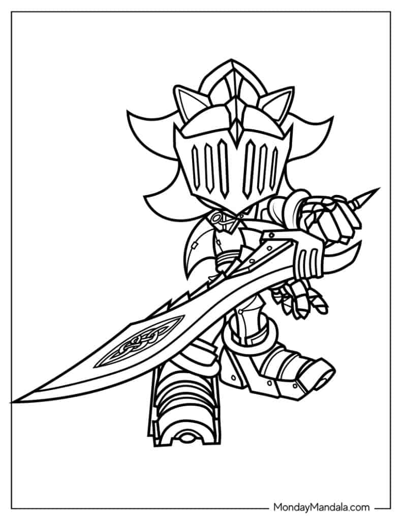 Coloring Page Of Sir Lancelot Shadow