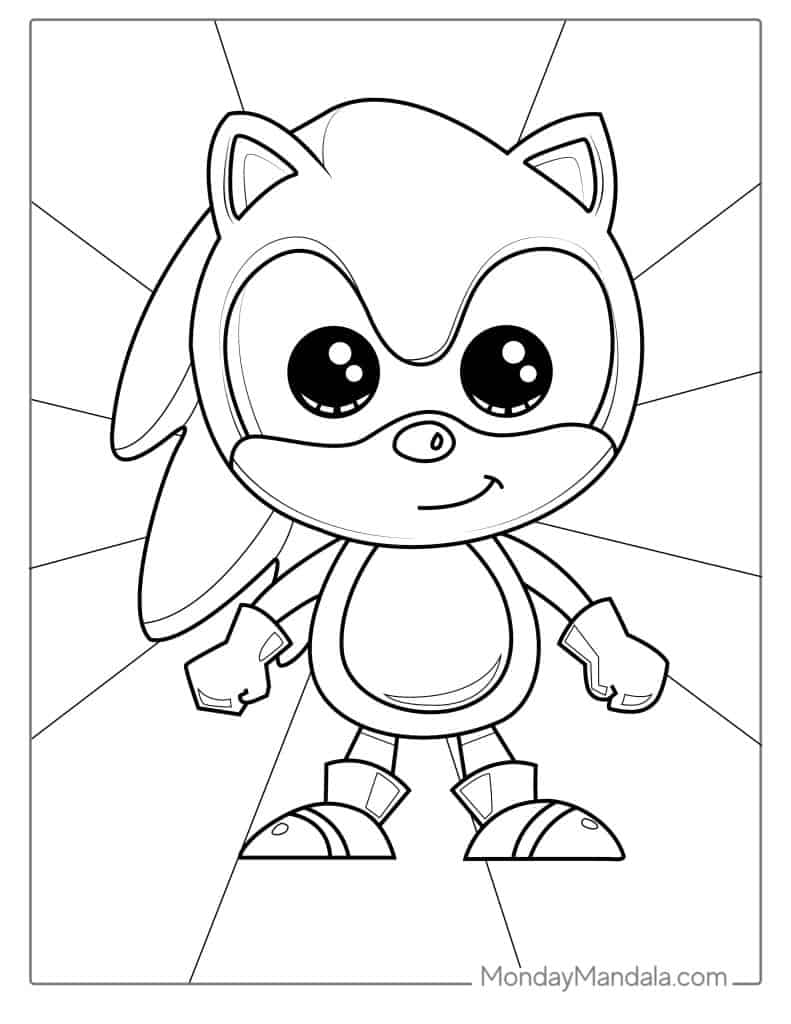 Cute Baby Sonic Cartoon To Color