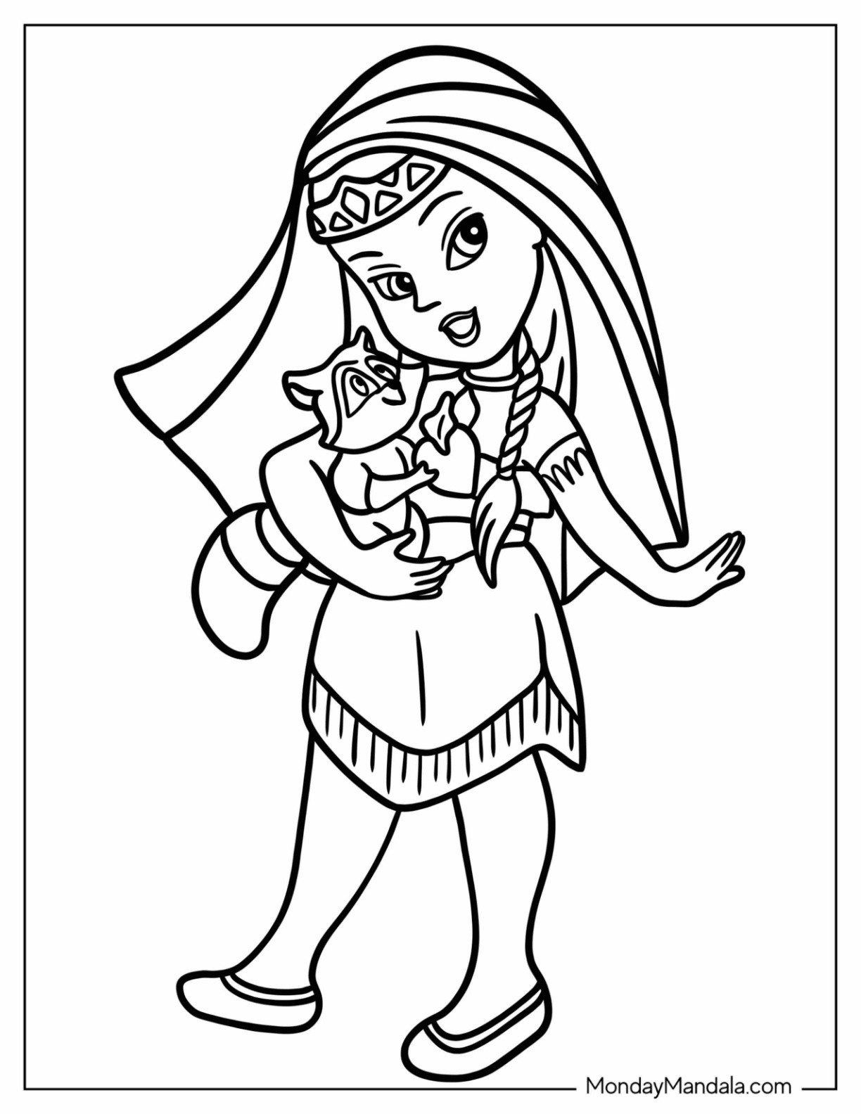 Disney Princess Coloring Page Of Cute Chibi Pocahontas