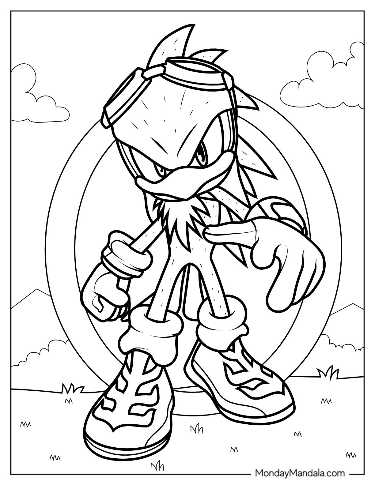 Detailed Jet The Hawk Coloring Page