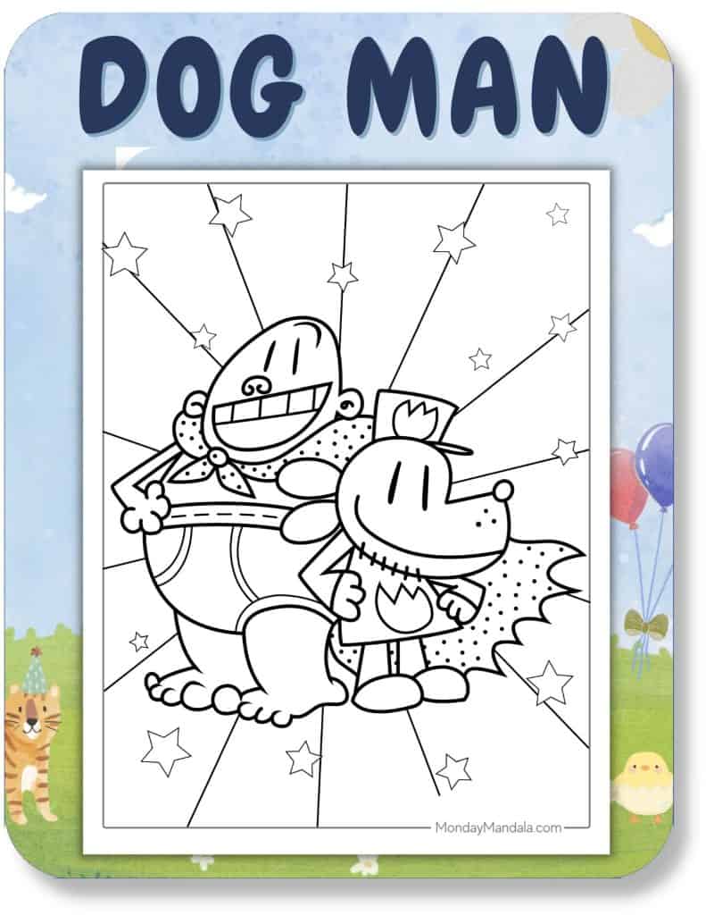 Dog Man Coloring Pages For Kids