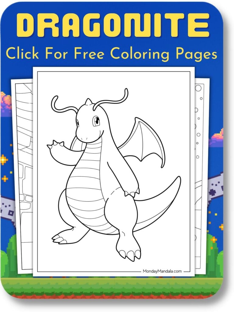 Dragonite Coloring Pages For Video Game