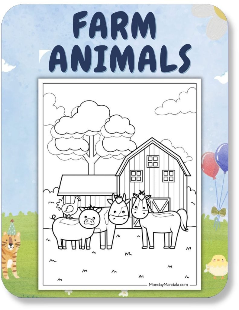 Farm Animals Coloring Pages For Kids
