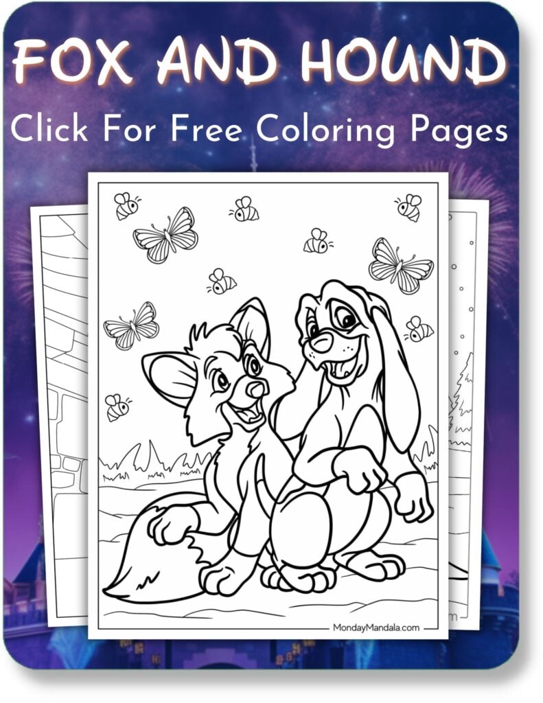 Fox And Hound Coloring Pages For Disney