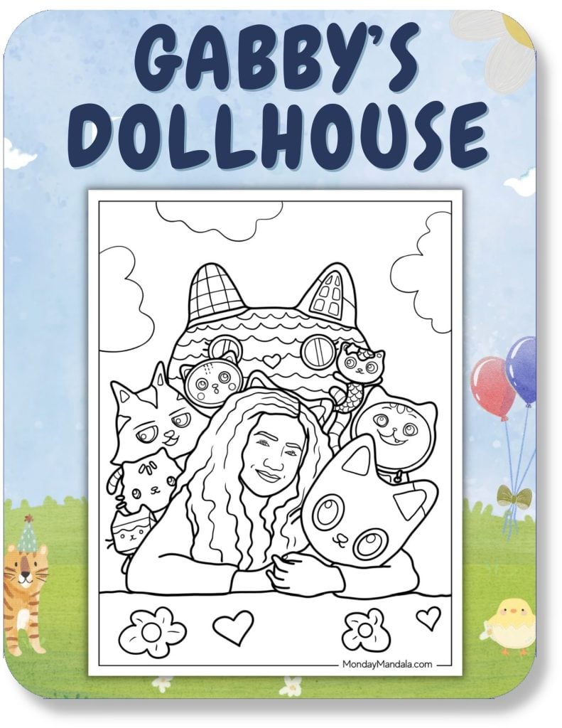 Gabby's Dollhouse Coloring Pages For Kids