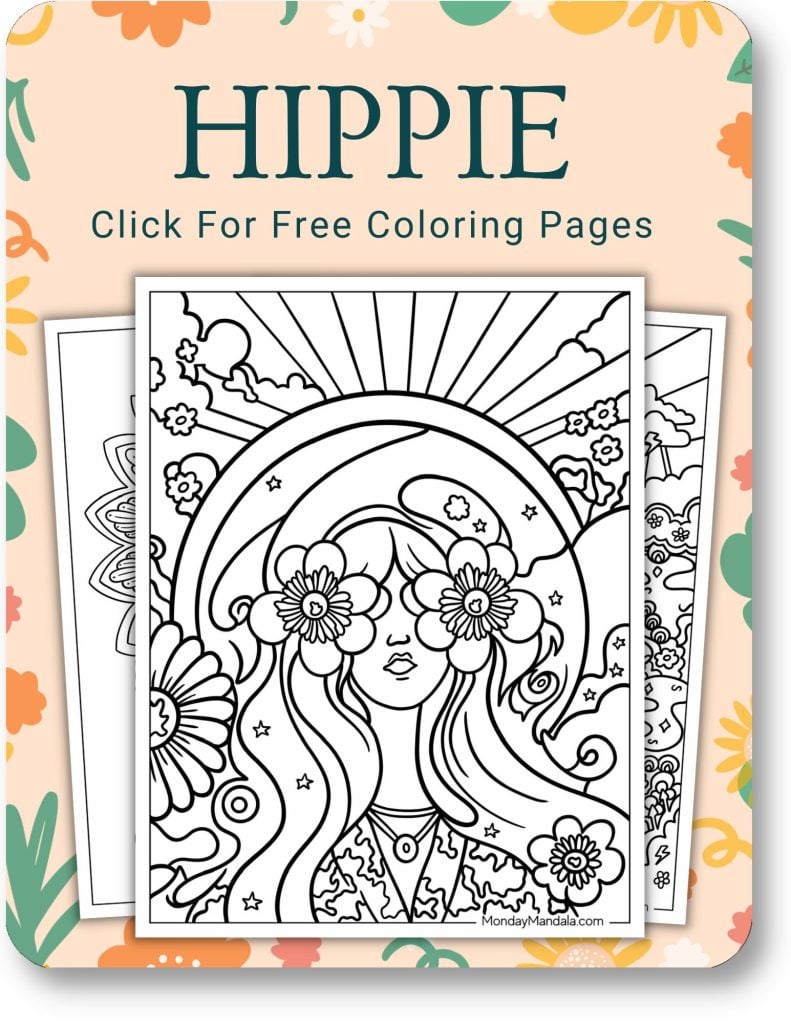 Hippie Coloring Pages For Adults