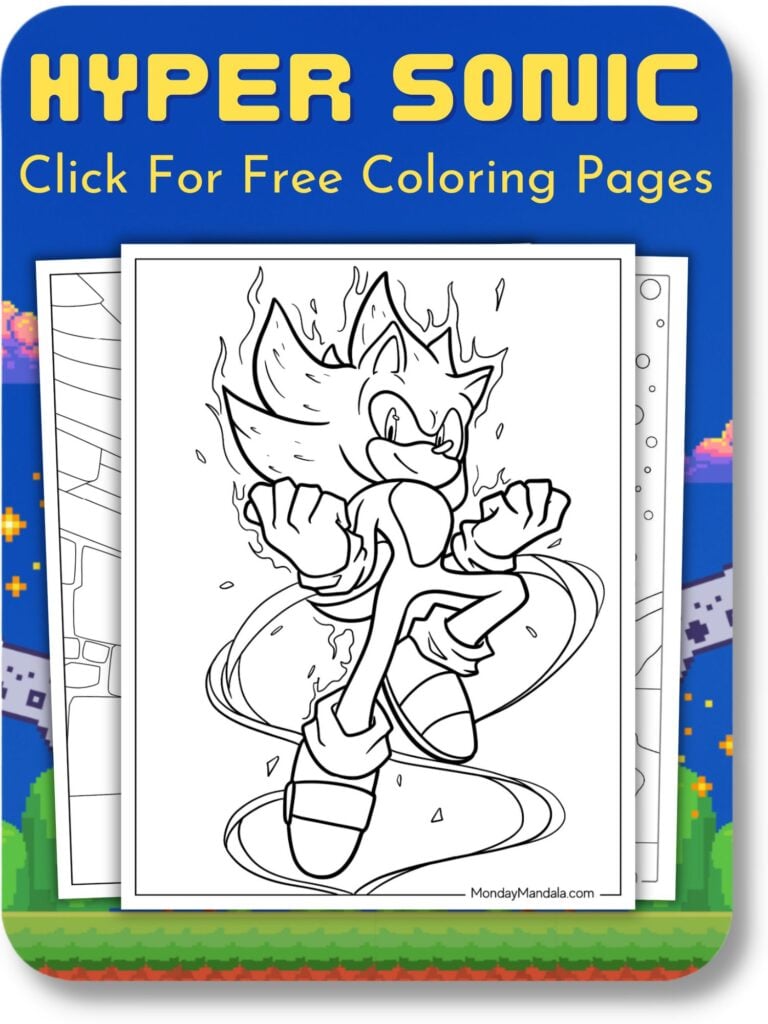 Hyper Sonic Coloring Pages For Video Game