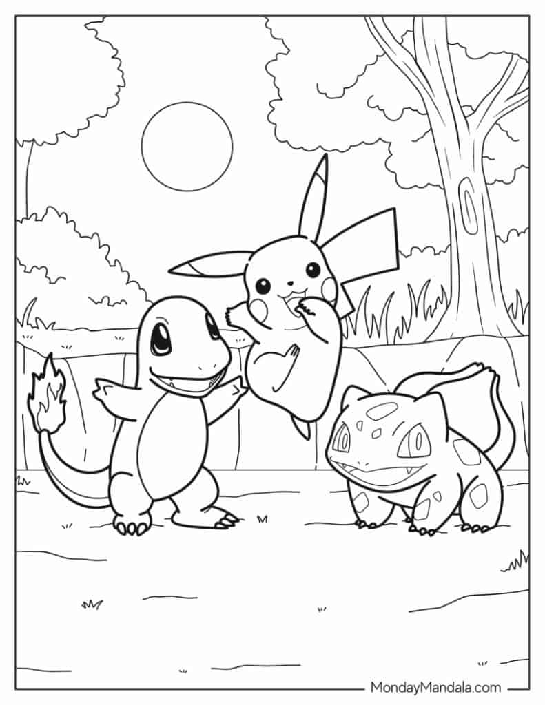 Iconic Pokemon Coloring Page For Kids
