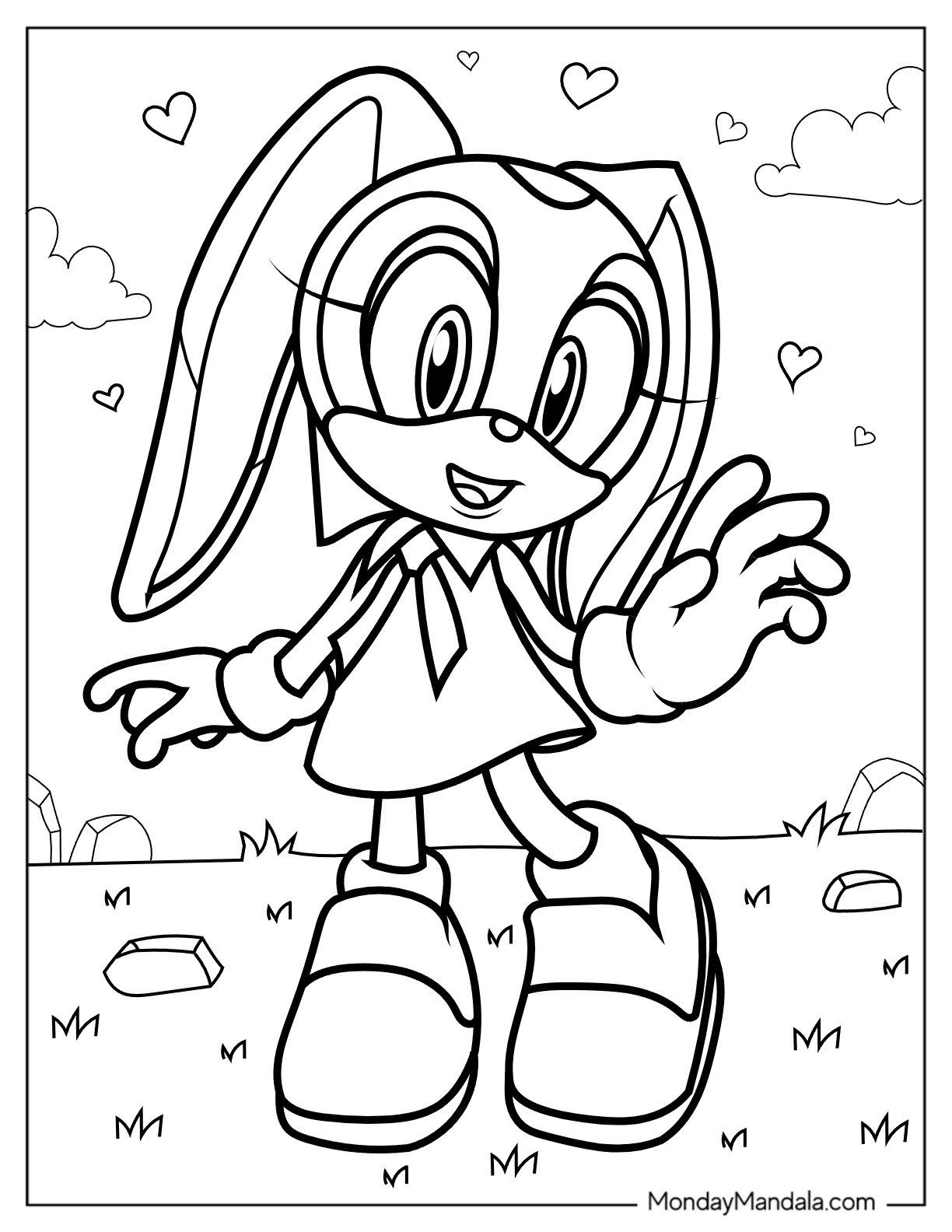 Kawaii Cream the Rabbit Waving V2