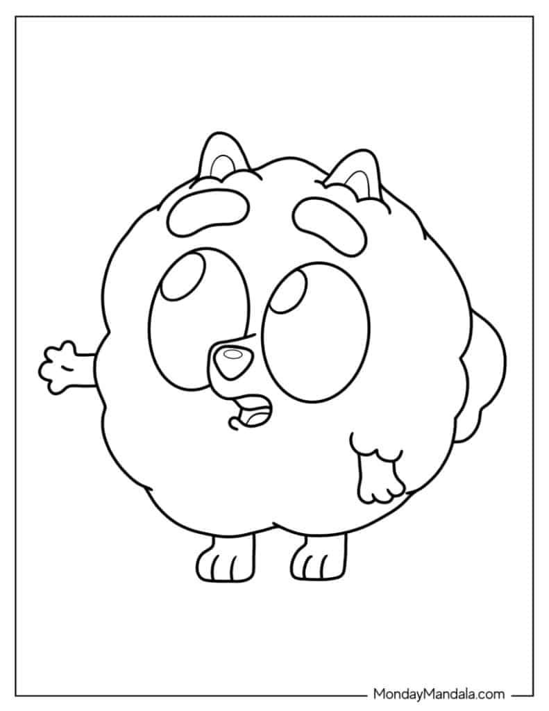 Kawaii Pom Pom Coloring In For Preschoolers