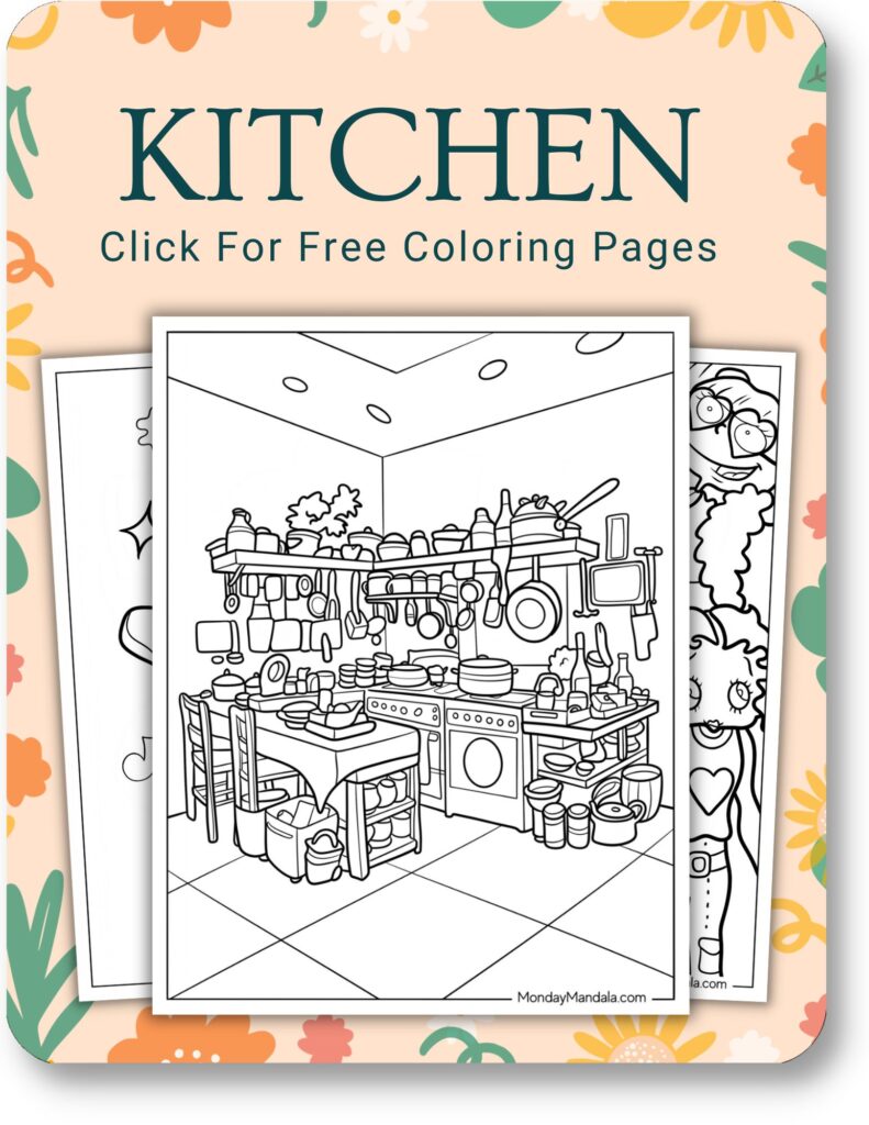 Kitchen Coloring Pages For Adult
