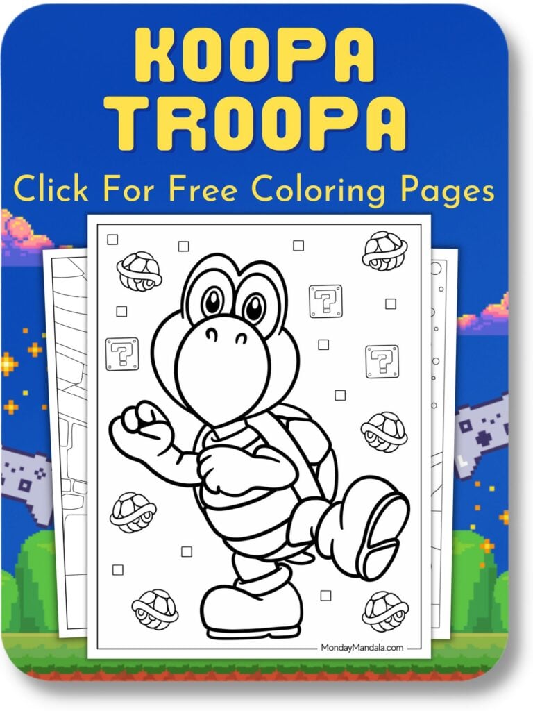 Koopa Troopa Coloring Pages For Video Game