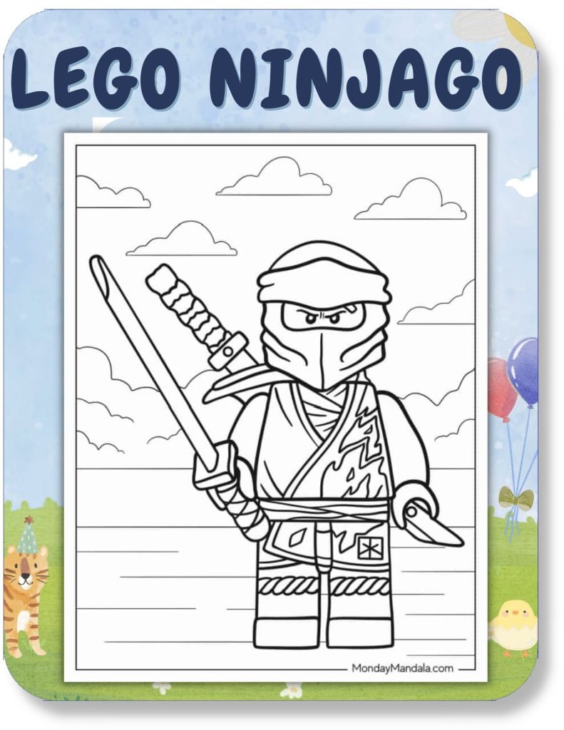 Lego Ninjago Coloring Pages For Kids v2