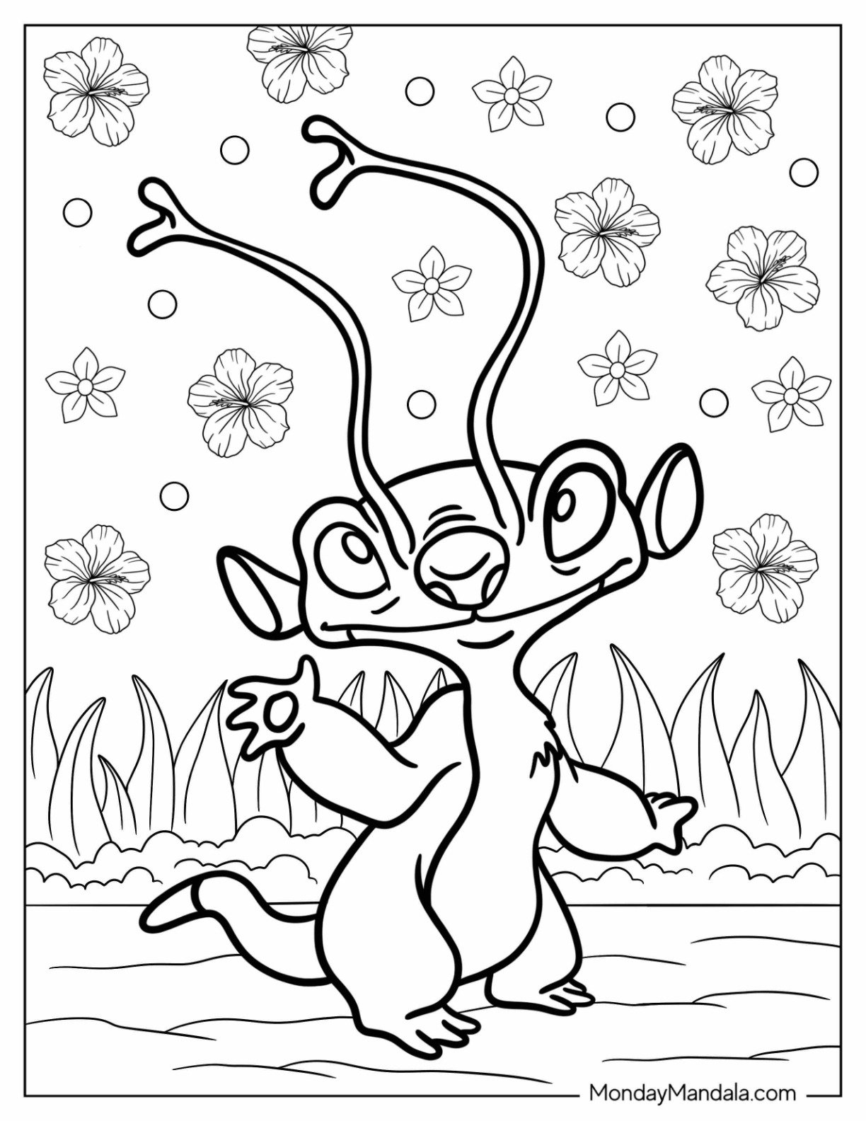Lilo & Stitch Coloring Page Of Experiment 221 Sparky