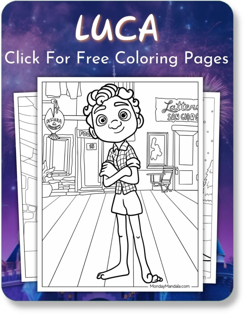 Luca Coloring Pages For Disney