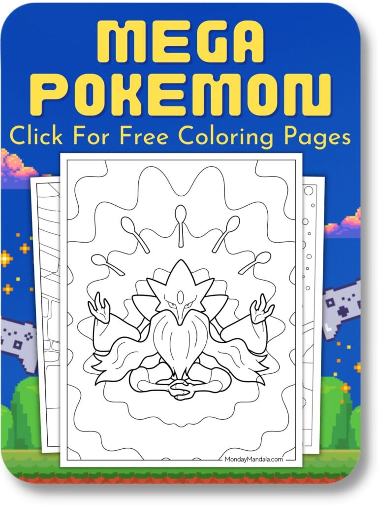 Mega Pokemon Coloring Pages For Video Game