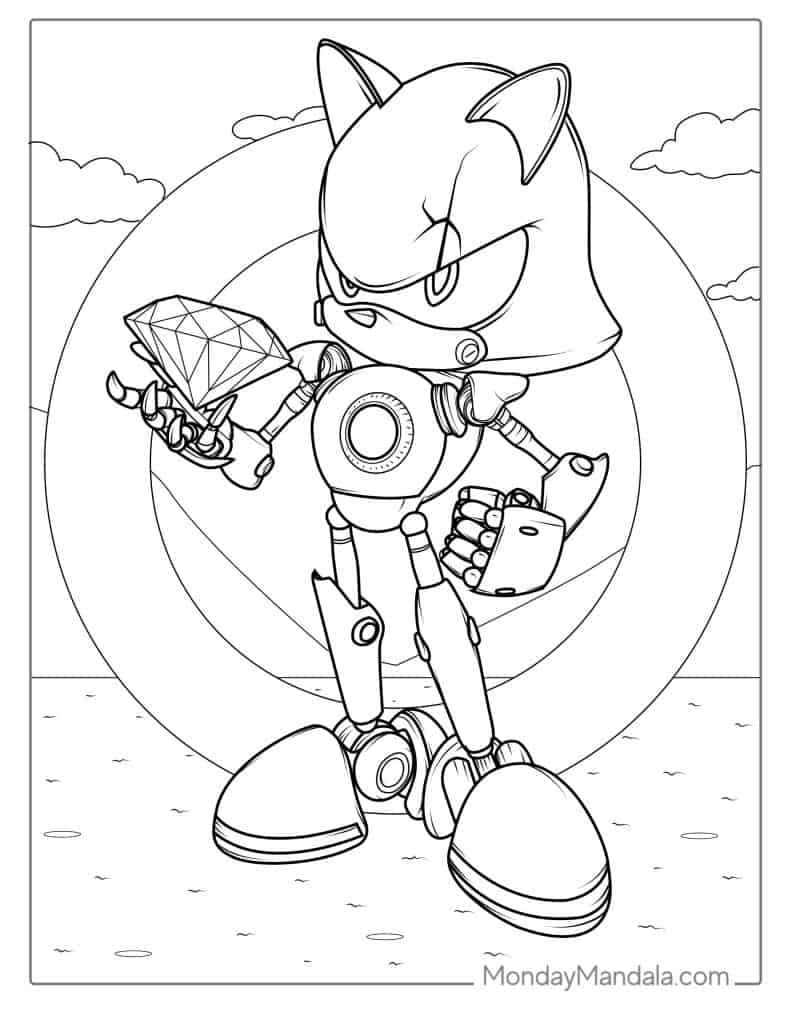 Metal Sonic Holding Diamond To Color