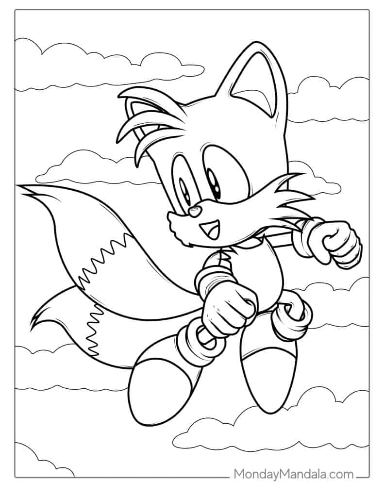 Miles _Tails_ Prower Coloring Sheet