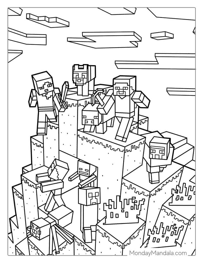 Minecraft Poster Art Coloring Page