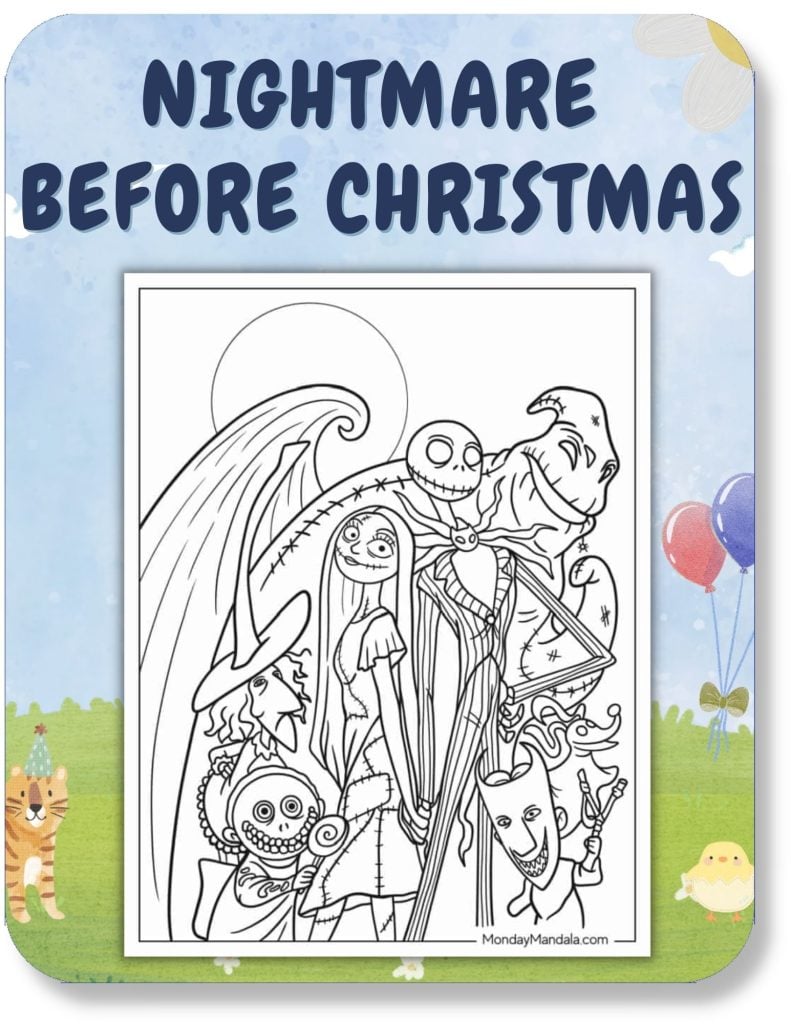 Nightmare Before Christmas Coloring Pages For Kids