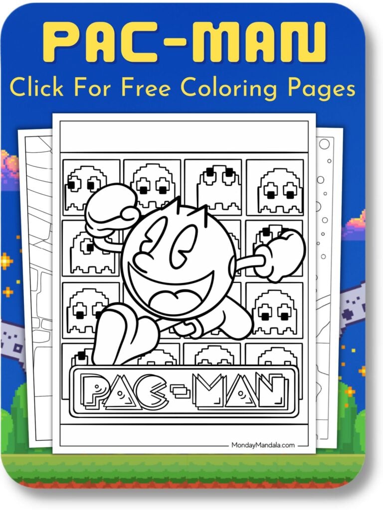 Pac-Man Coloring Pages For Video Game