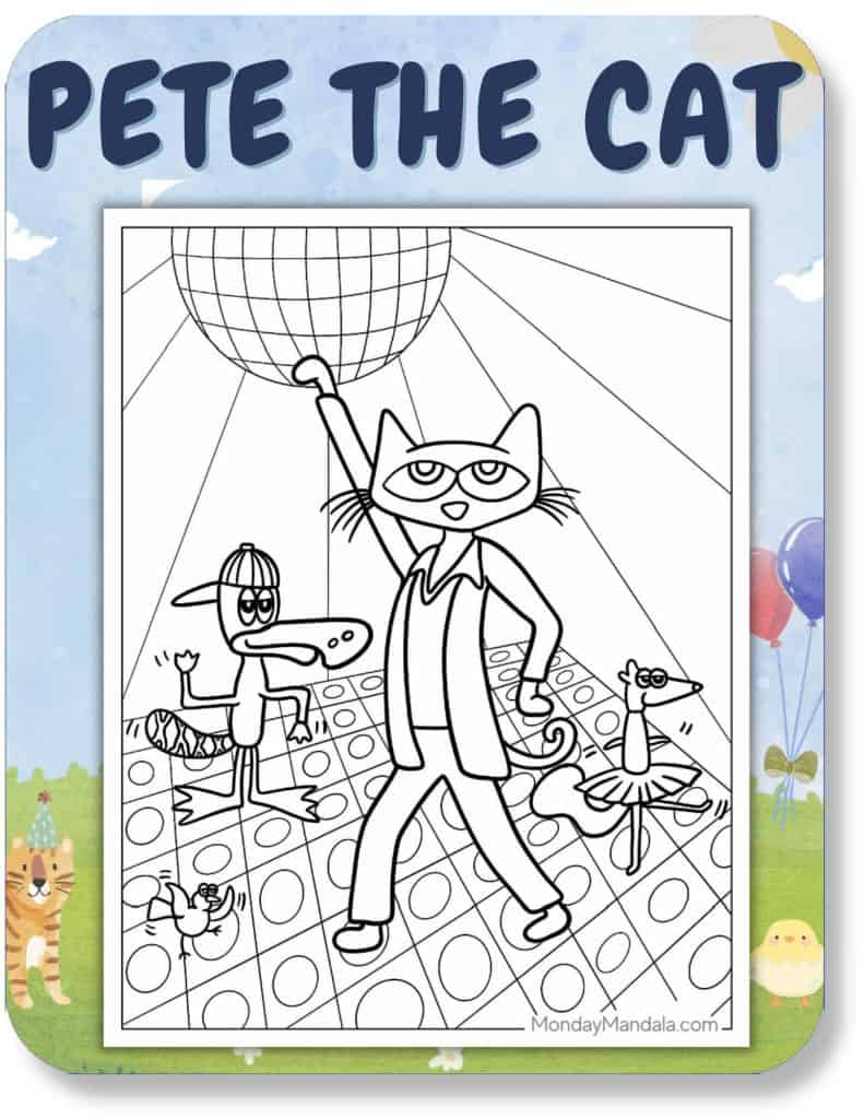Pete The Cat Coloring Pages For Kids