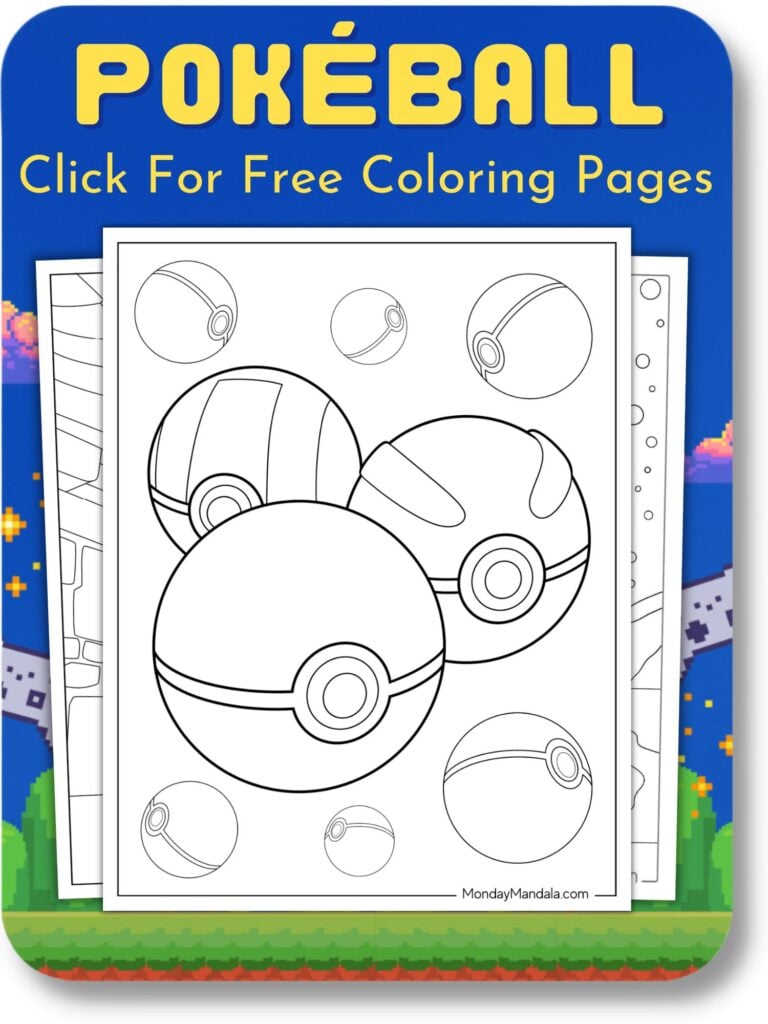 Pokeball Coloring Pages For Video Game