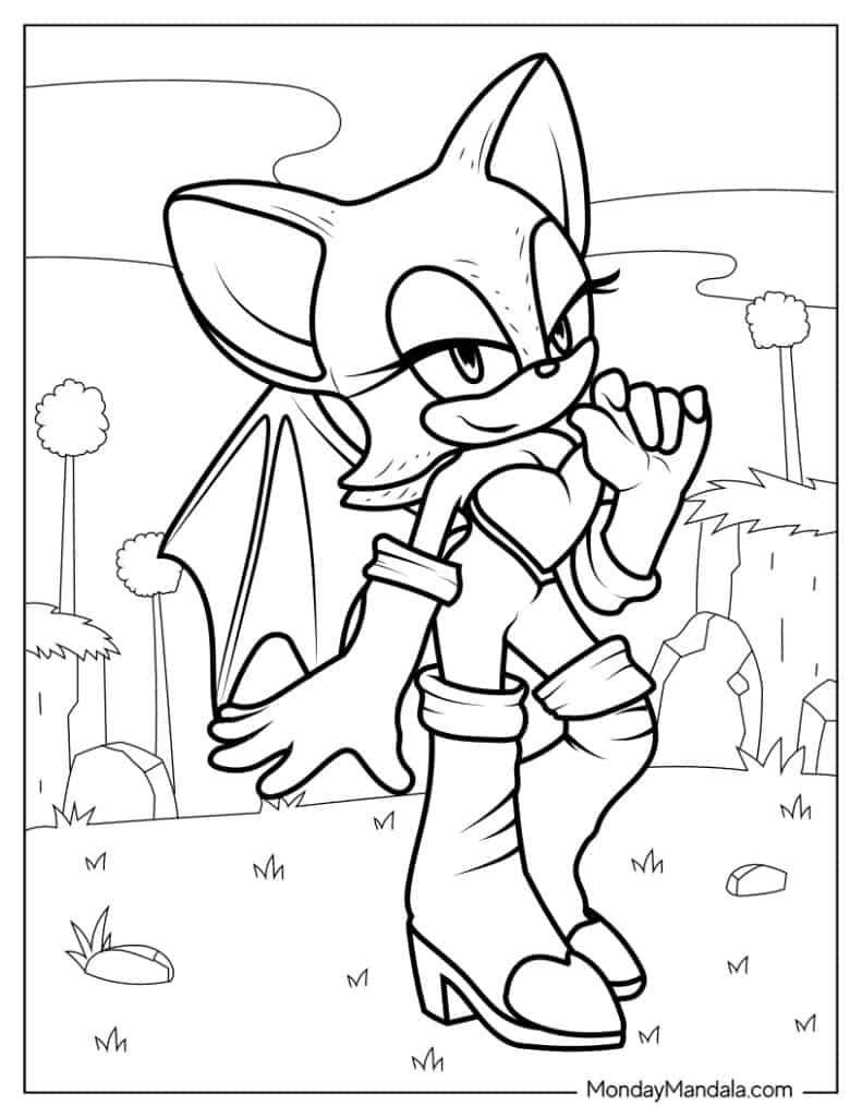 Rouge the Bat Coloring Sheet