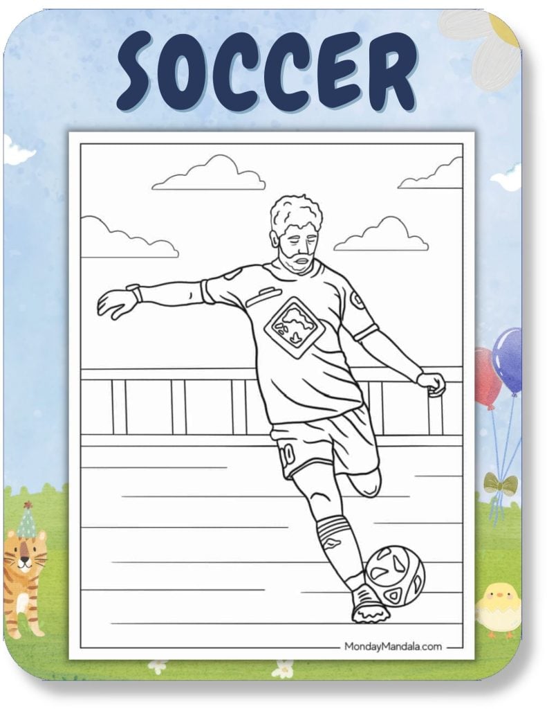 Soccer Coloring Pages For Kids v2