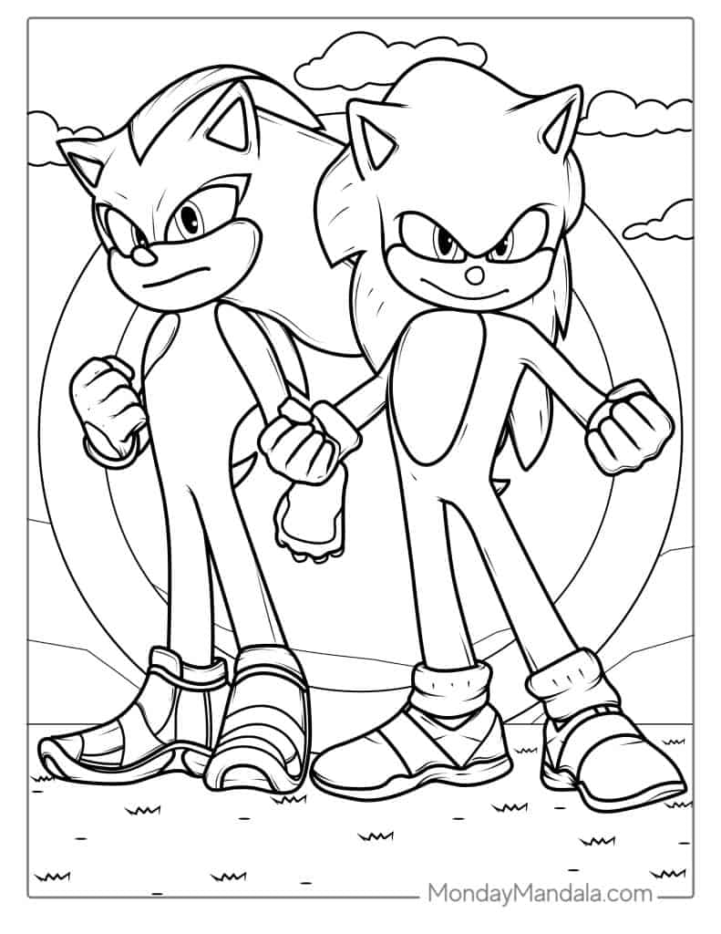 Sonic And Knuckles Coloring Sheet