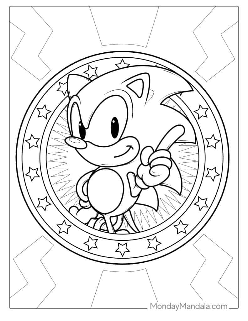 Sonic Pointing Finder With Stars To Color