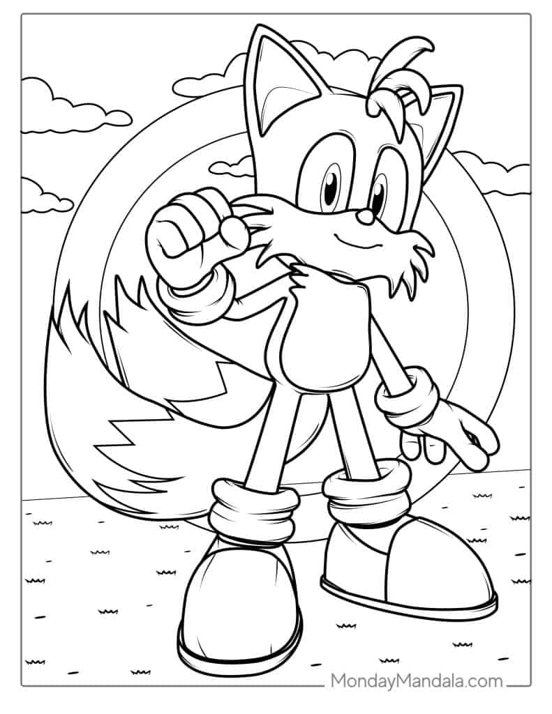 Tails From Sonic Coloring Sheet