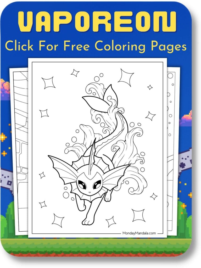Vaporeon Coloring Pages For Video Game