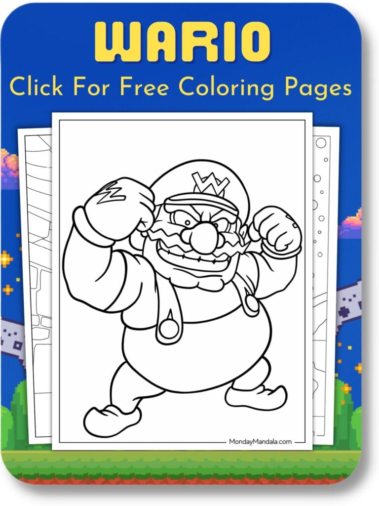 Wario Coloring Pages For Video Game